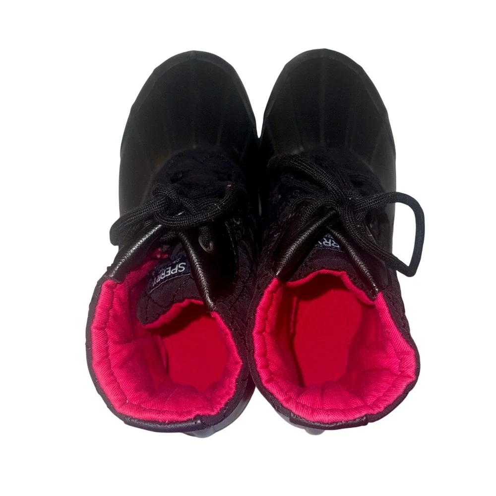 Sperry Black Quilted Duck Boots Waterproof Port Shoes Coastal Non Slip Insulated